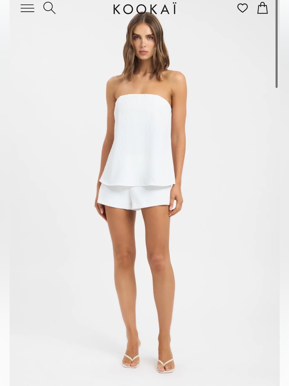 NWT Kookai OYSTER LONG LINE TOP size 34 US 2 Natural White